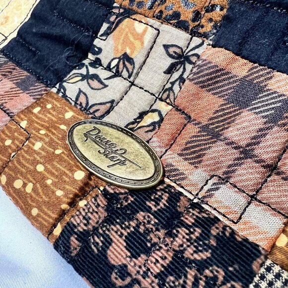 Donna Sharp Quilted Belt Buckle Purse-Brown Mix Medium Shoulder/Tote Purse Bag - Picture 4 of 16